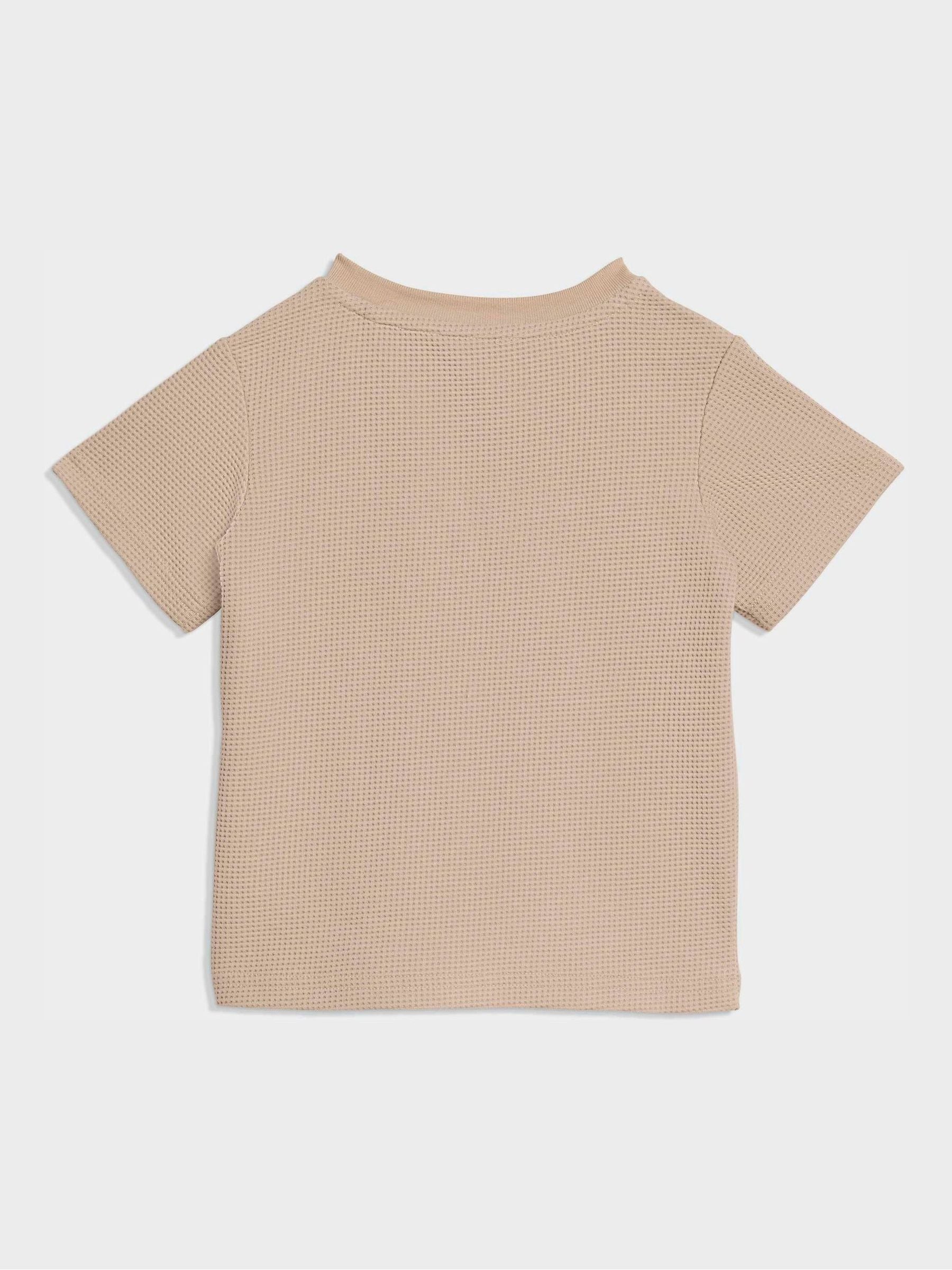 adidas Originals Neutral Waffle T-Shirt and Shorts Set image 3