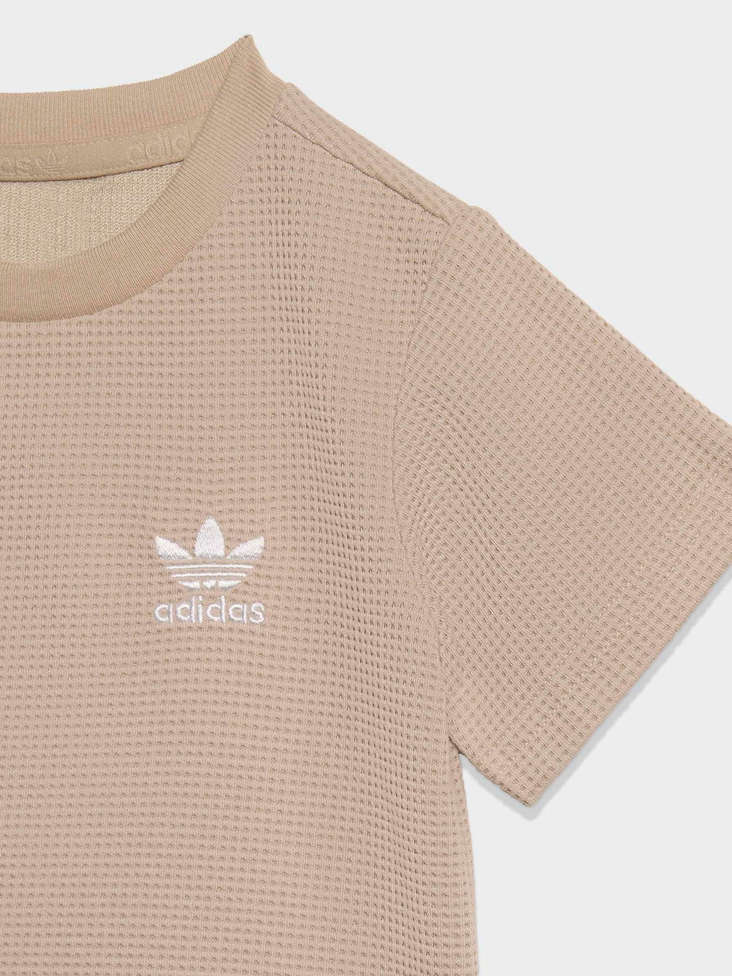 adidas Originals Neutral Waffle T-Shirt and Shorts Set image 5
