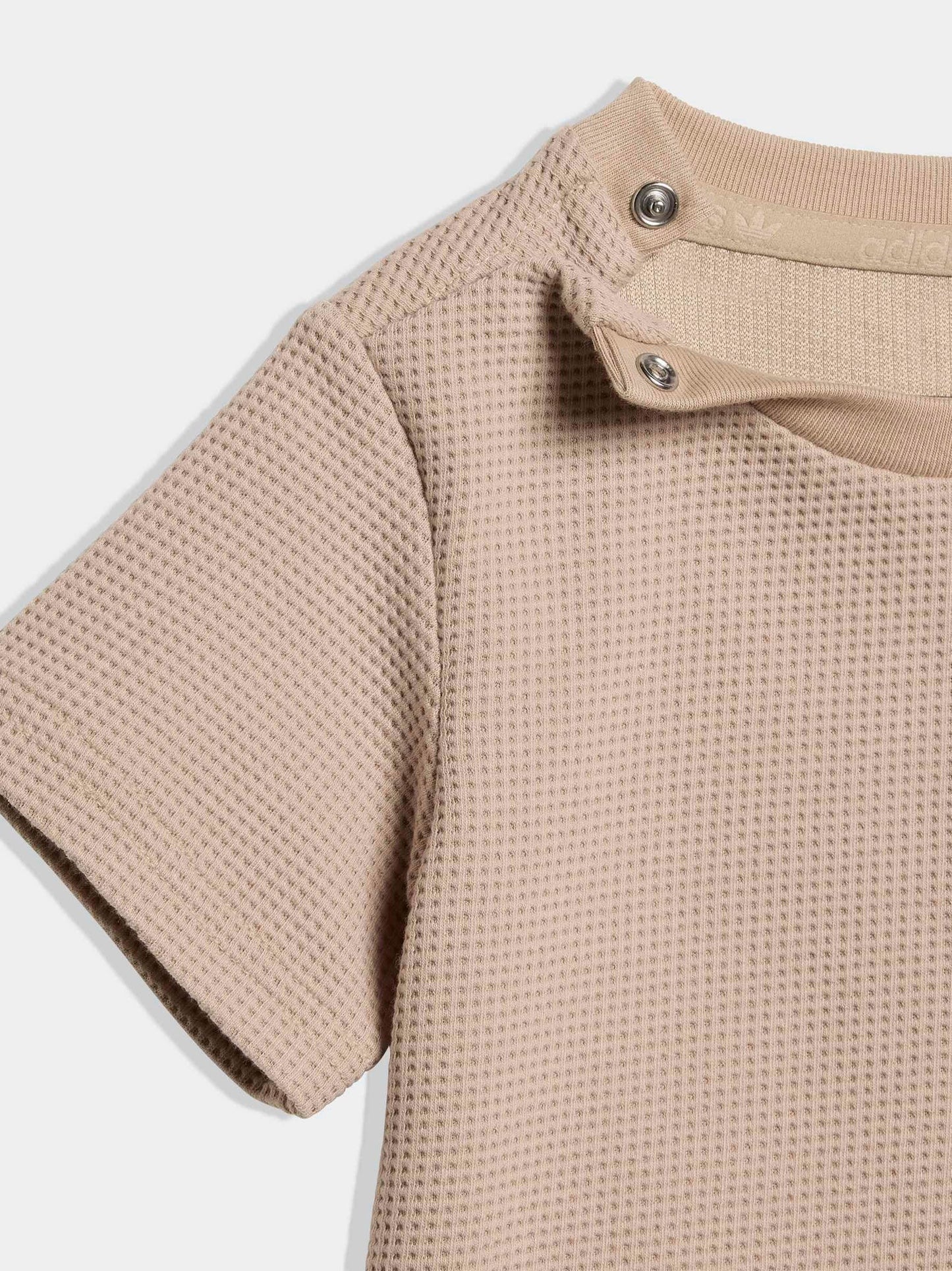 adidas Originals Neutral Waffle T-Shirt and Shorts Set image 6
