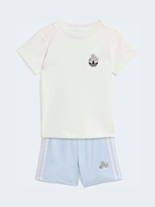 adidas Originals White Disney Alice in Wonderland Top & shorts set image 1