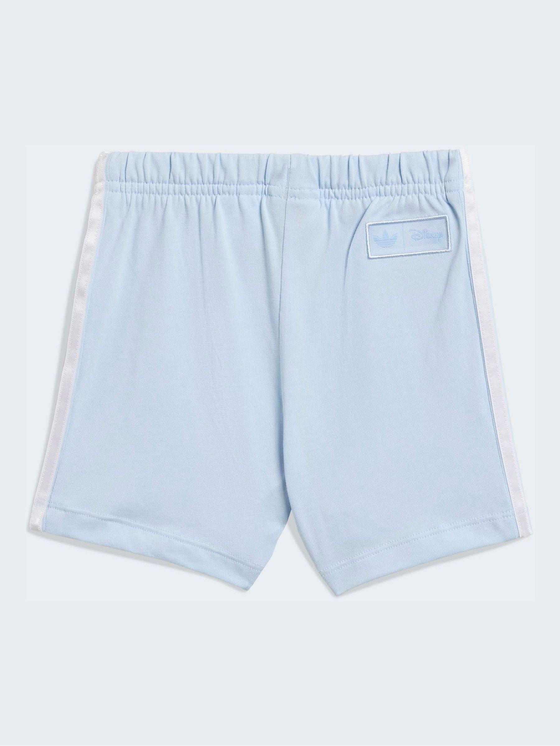 adidas Originals White Disney Alice in Wonderland Top & shorts set image 4