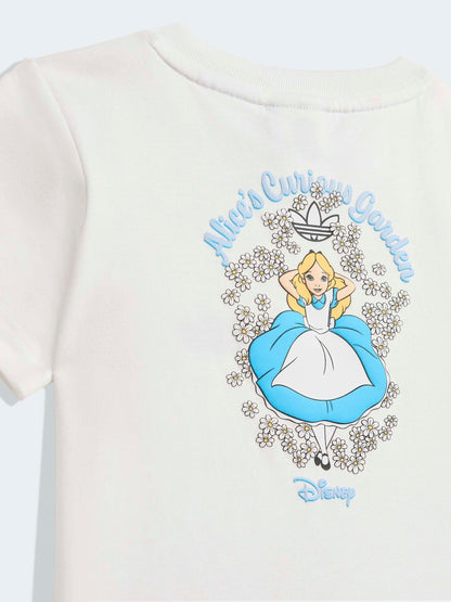 adidas Originals White Disney Alice in Wonderland Top & shorts set image 5