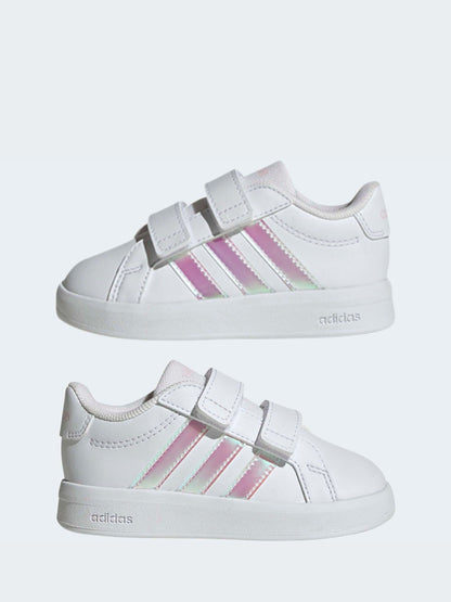 adidas White Grand Court 3.0 Infant Trainers image 5