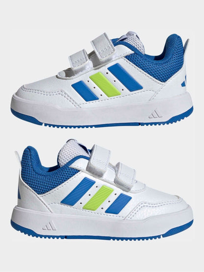 adidas White/Blue Hook and Loop Tensaur Sport 3.0 Infant Trainers image 3