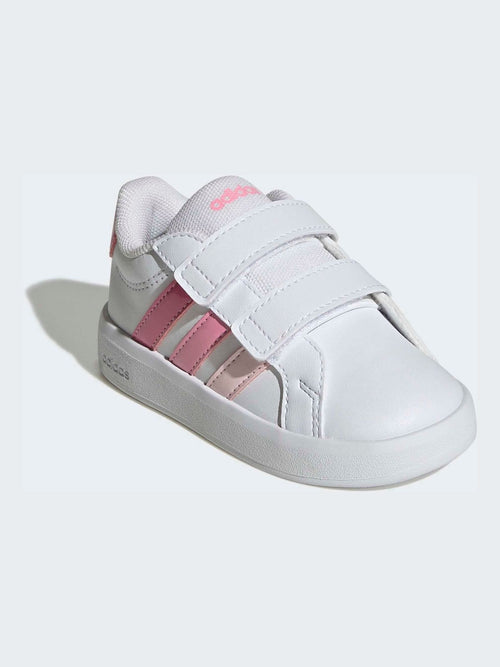 adidas White/Pink Grand Court 3.0 Infant Trainers image 1