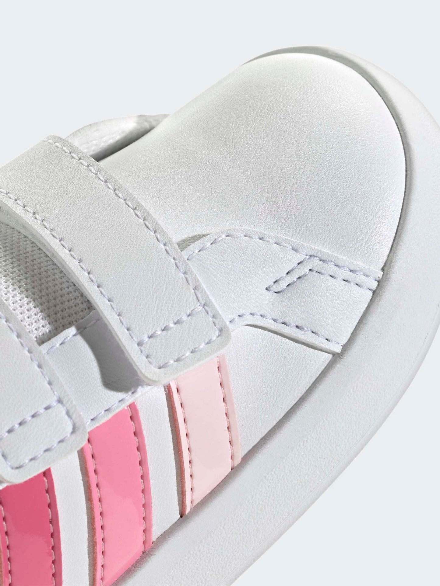 adidas White/Pink Grand Court 3.0 Infant Trainers image 10