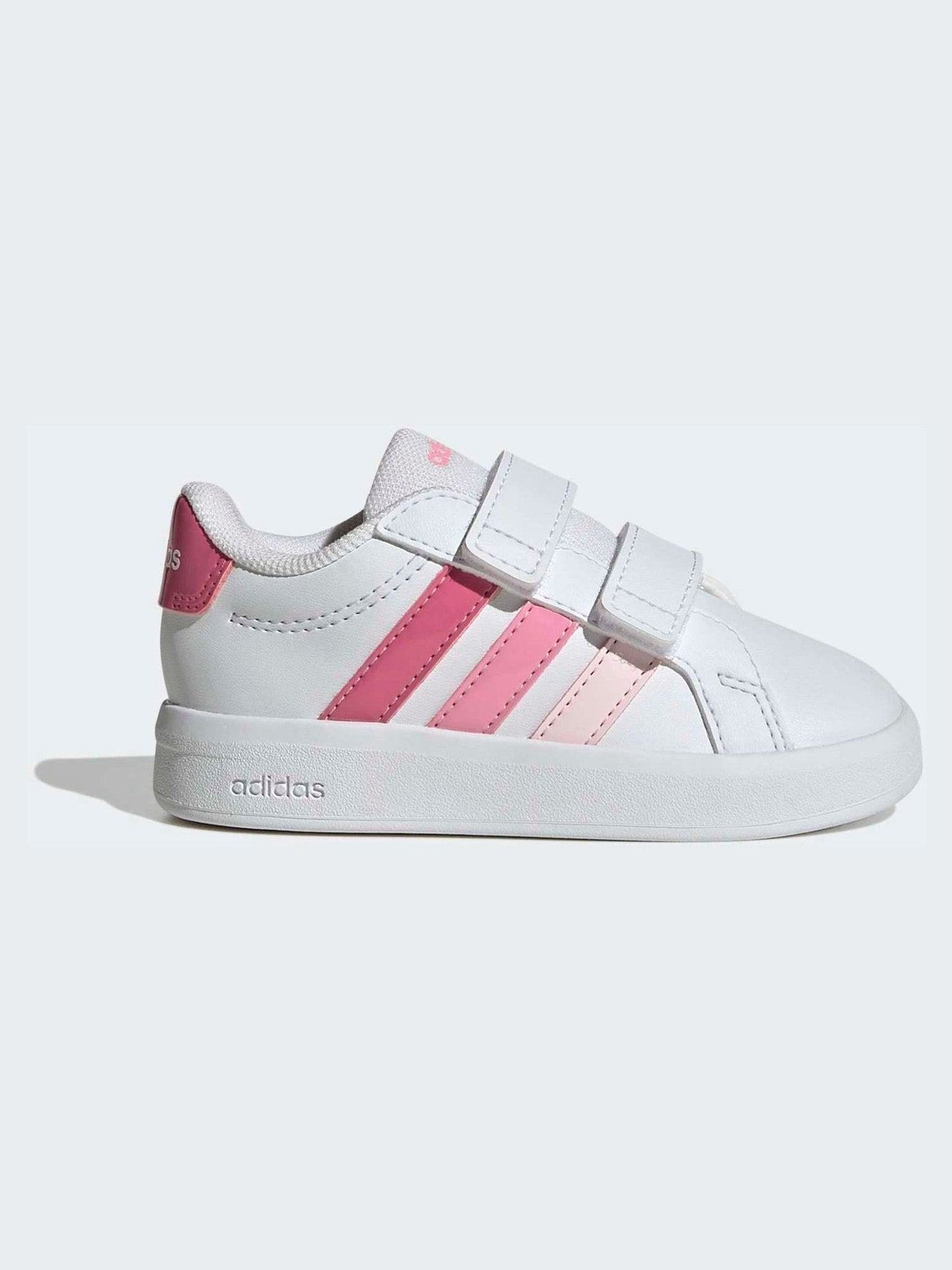 adidas White/Pink Grand Court 3.0 Infant Trainers image 3