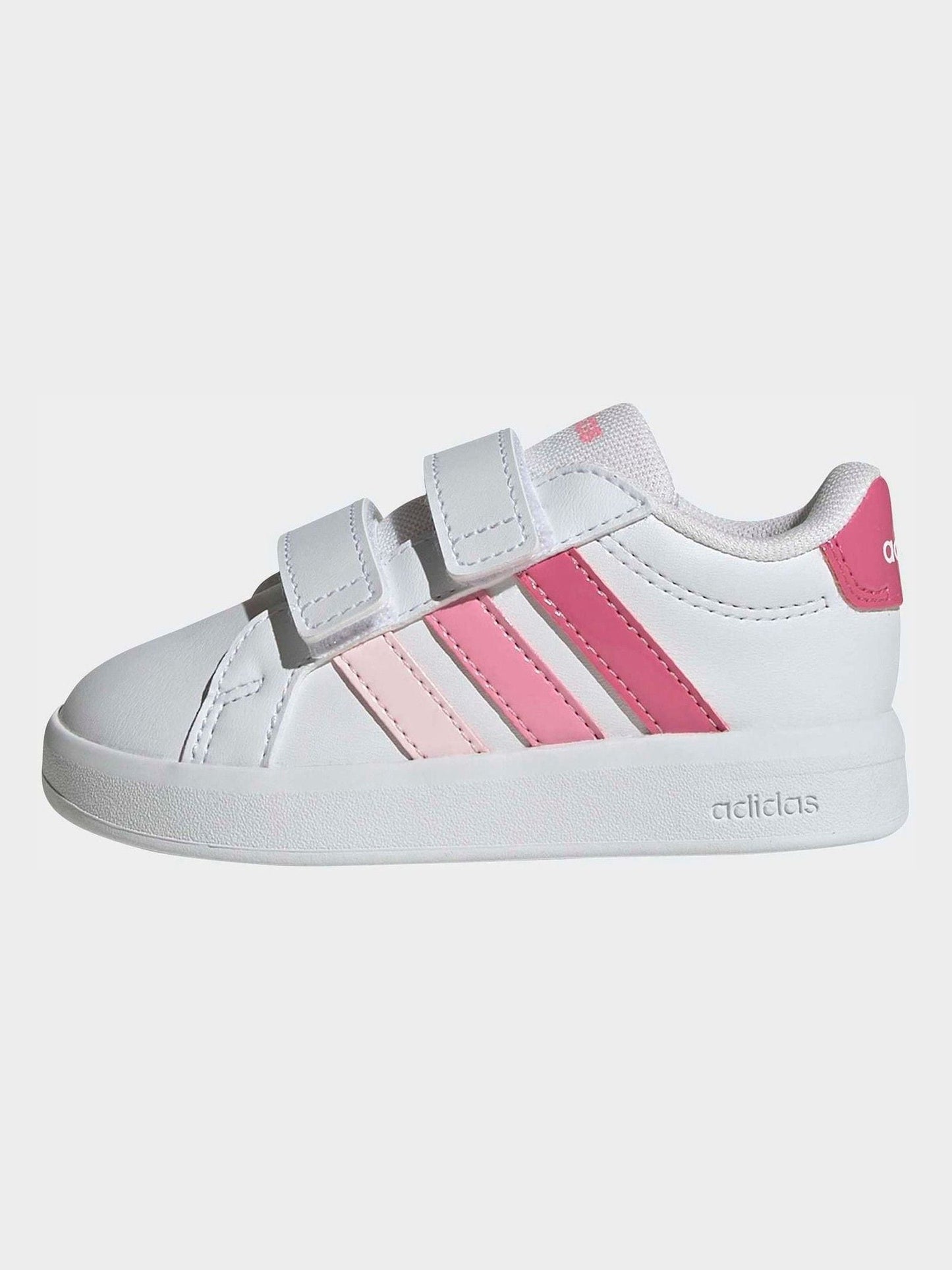 adidas White/Pink Grand Court 3.0 Infant Trainers image 5