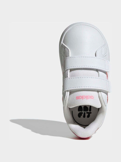 adidas White/Pink Grand Court 3.0 Infant Trainers image 7