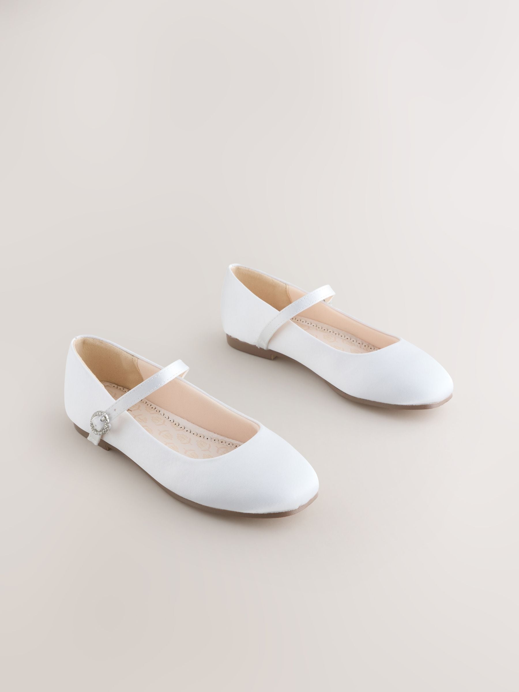 White Stain Resistant Satin Wide Fit (G) Mary Jane Occasion Shoes image 1