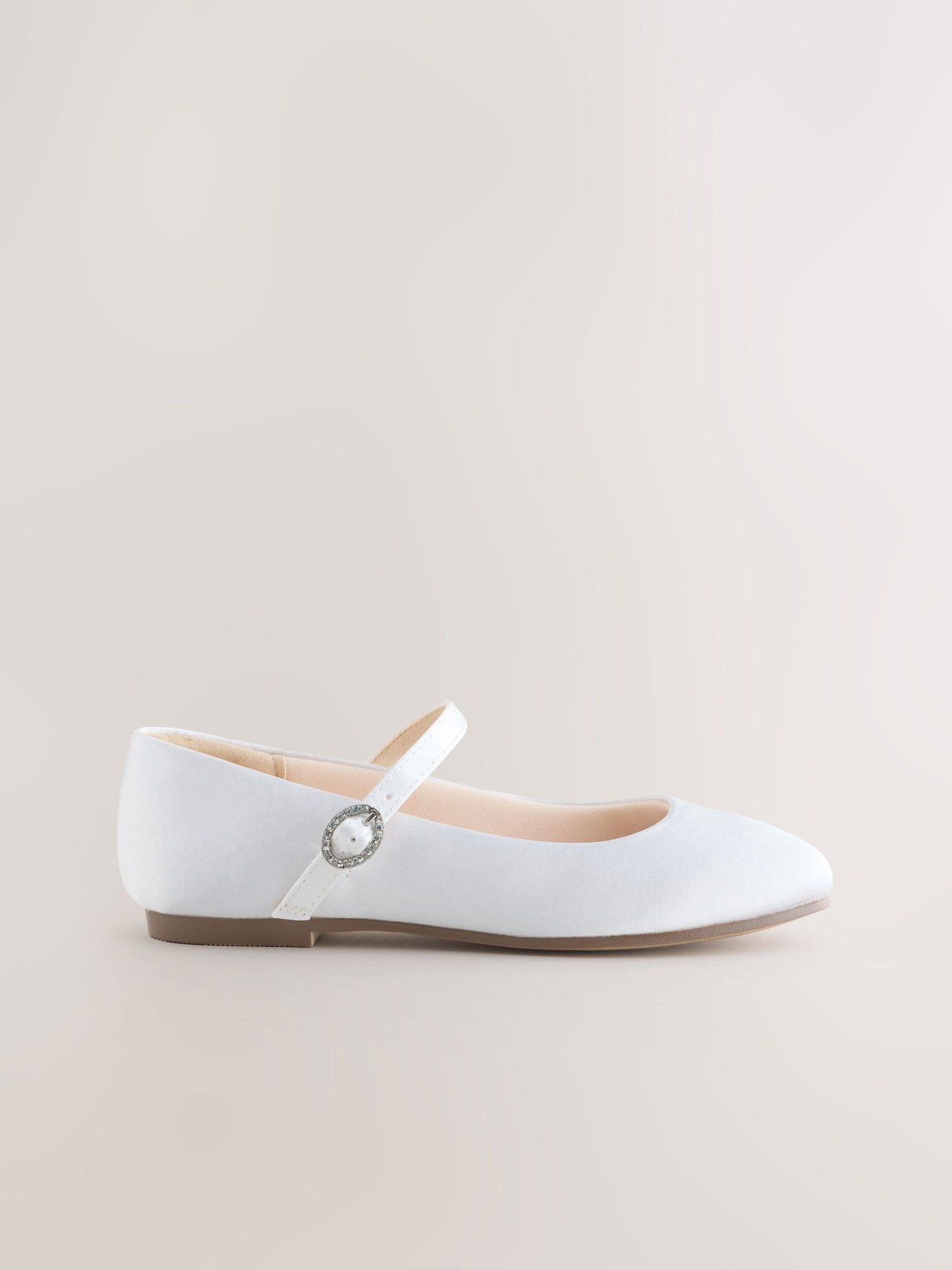 White Stain Resistant Satin Wide Fit (G) Mary Jane Occasion Shoes image 2