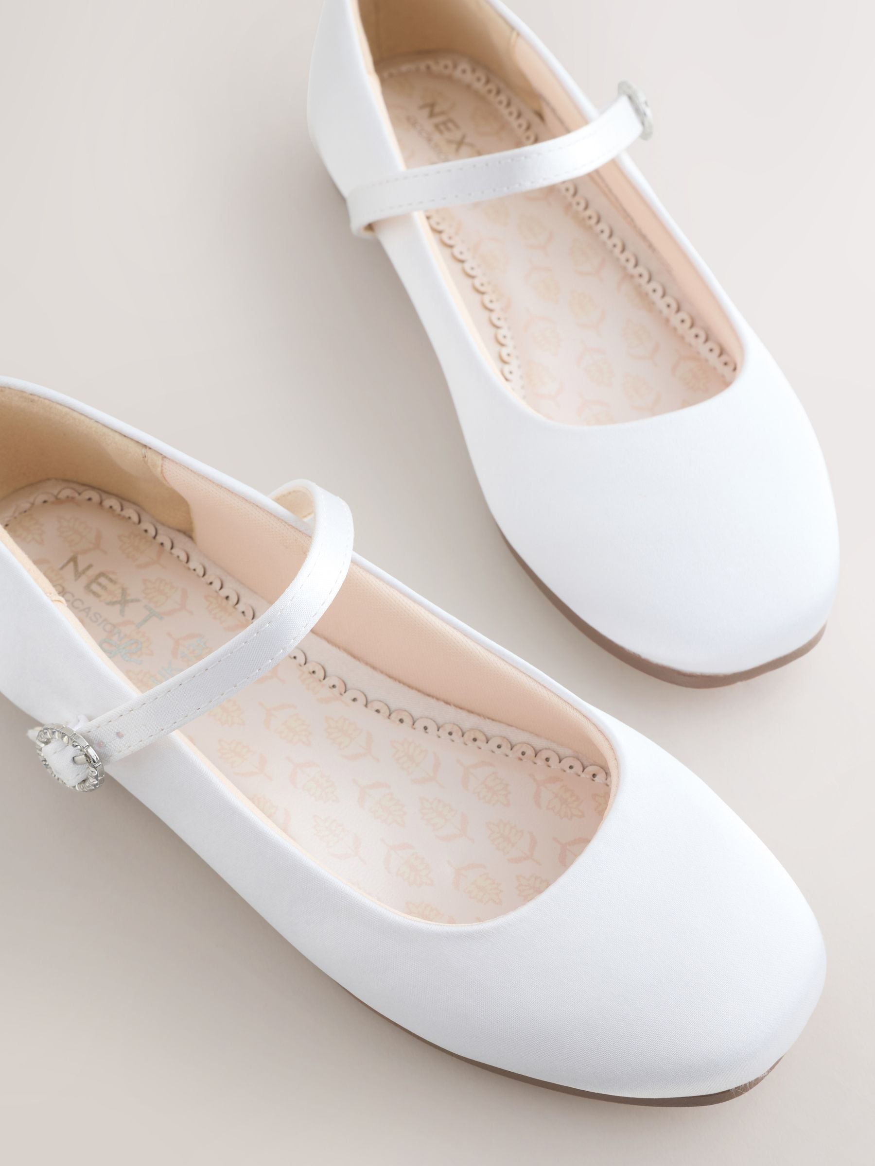 White Stain Resistant Satin Wide Fit (G) Mary Jane Occasion Shoes image 3