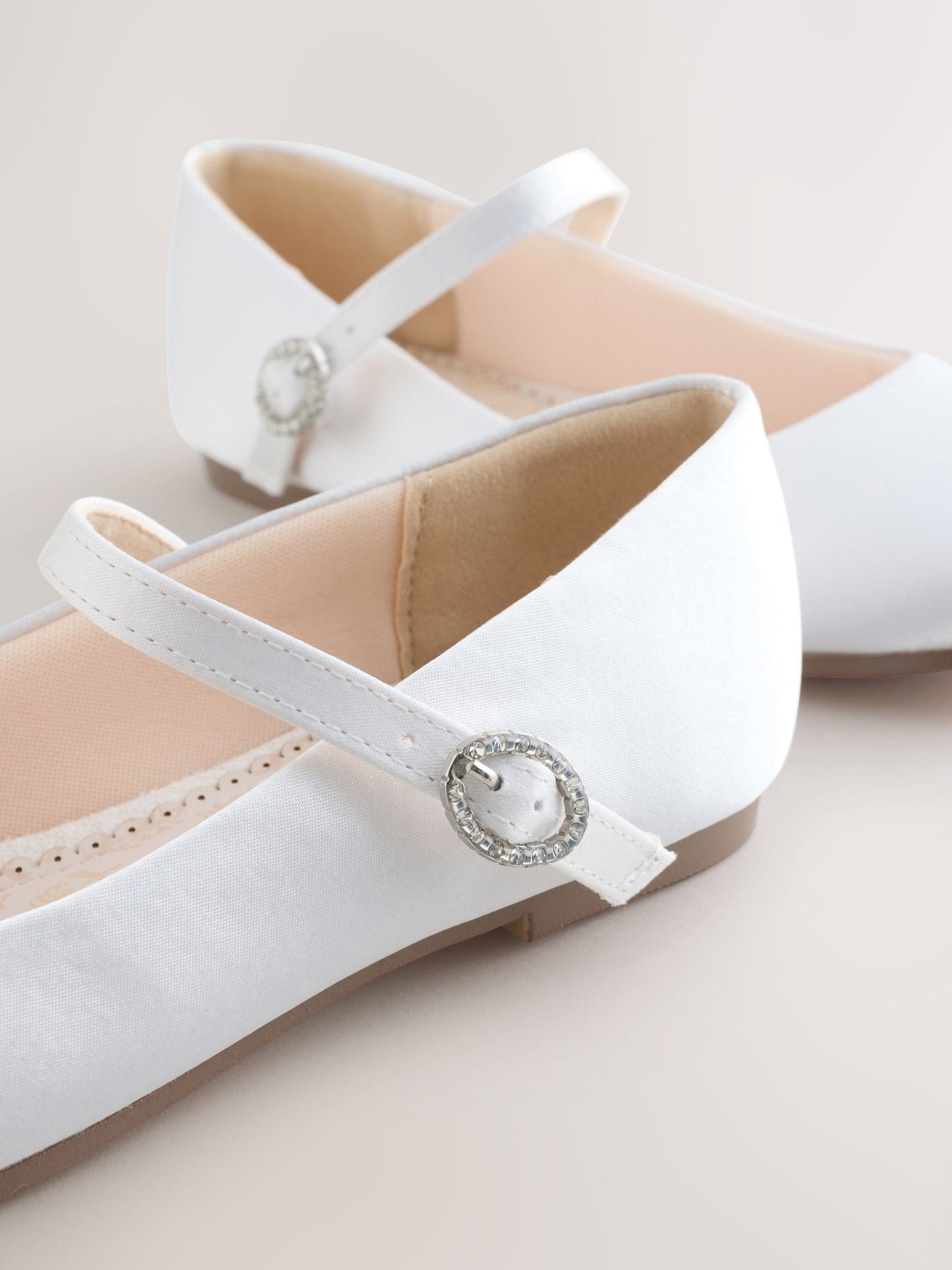 White Stain Resistant Satin Wide Fit (G) Mary Jane Occasion Shoes image 5