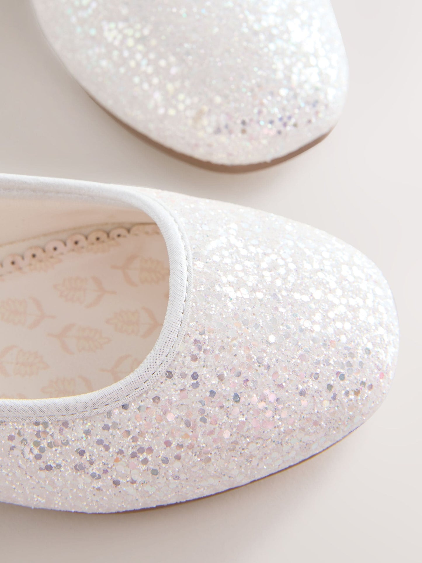 White Glitter Wide Fit (G) Mary Jane Occasion Shoes image 4
