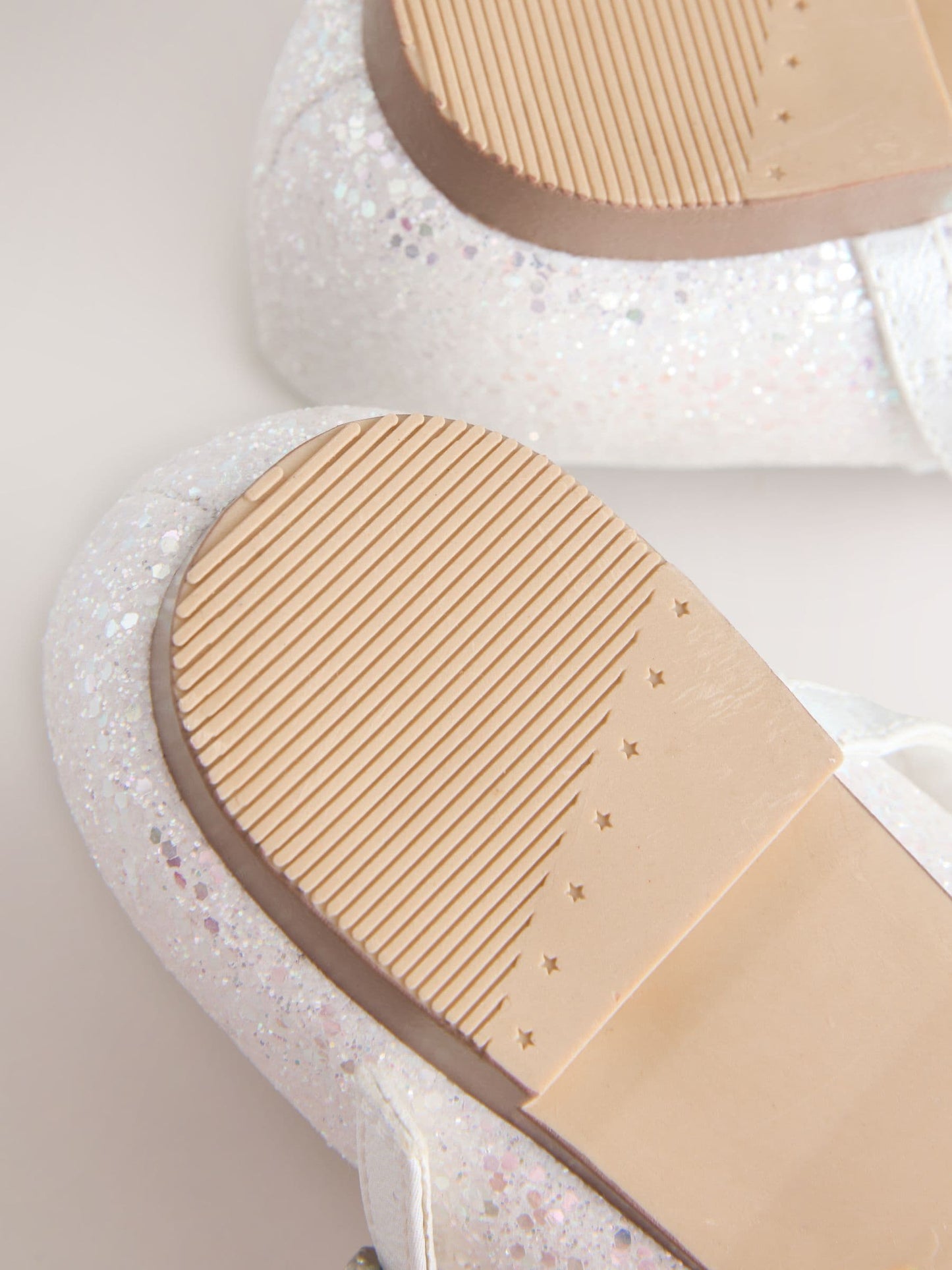 White Glitter Wide Fit (G) Mary Jane Occasion Shoes image 6