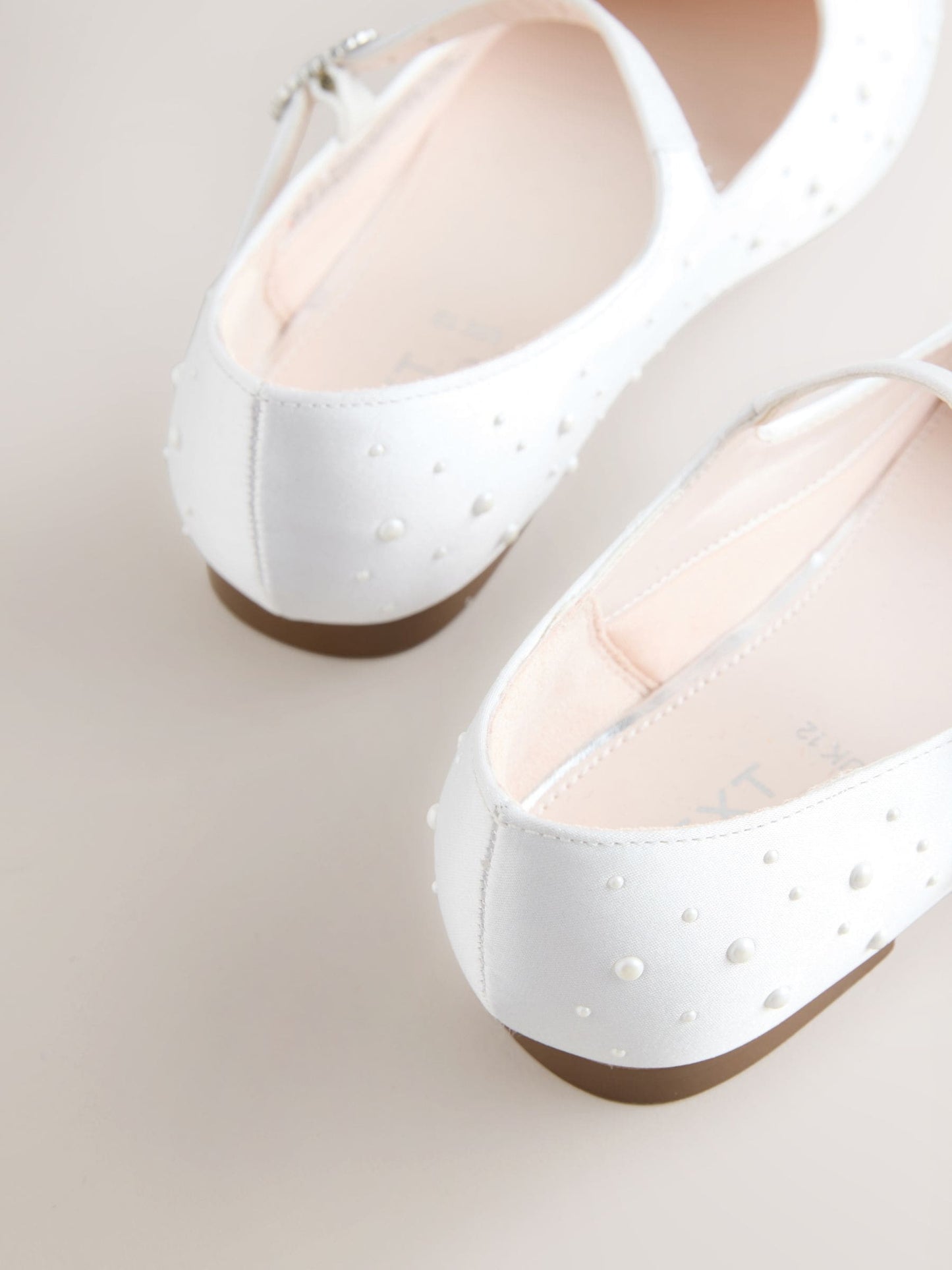 White Pearl Effect Mary Jane Flower Girl Occasion Shoes image 4