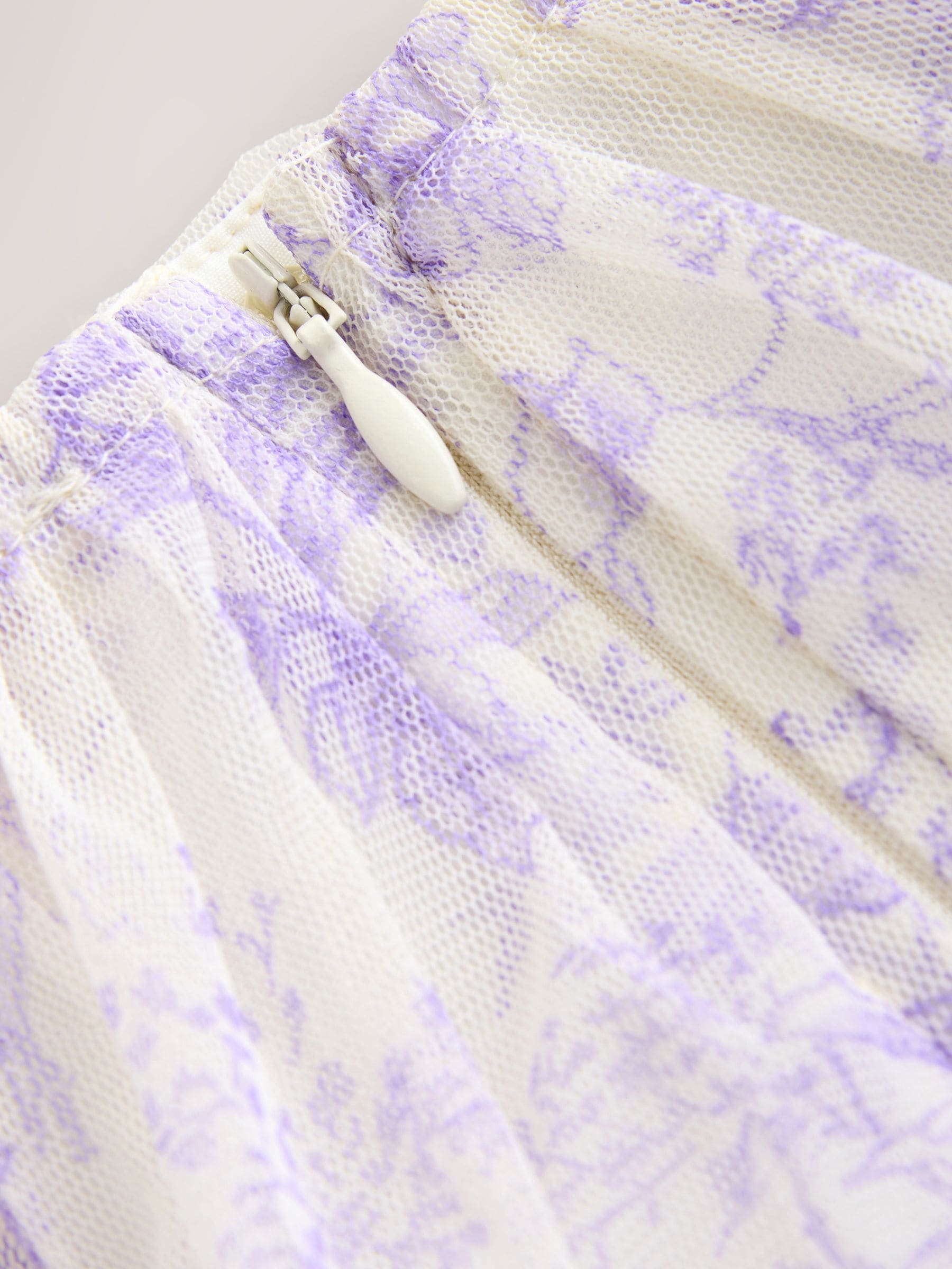Laura Ashley White/Purple Tiered Tulle Dress image 11
