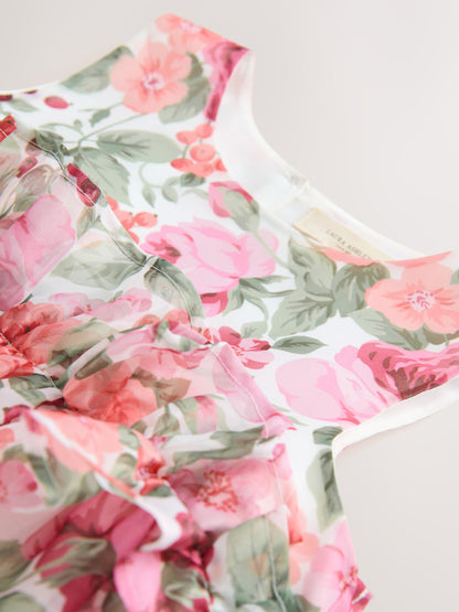 Laura Ashley Pink Rosewell Garden Frill Voluminous Organza Dress image 11
