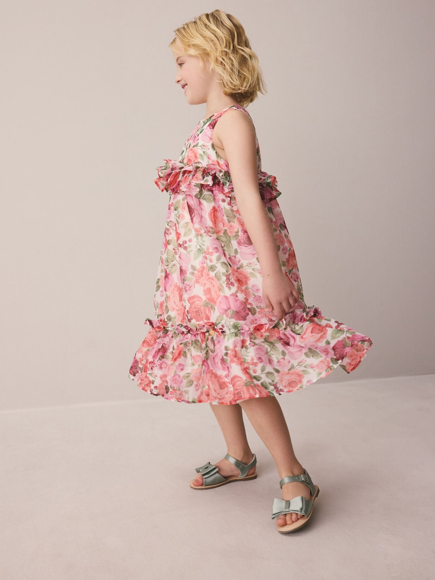 Laura Ashley Pink Rosewell Garden Frill Voluminous Organza Dress image 3