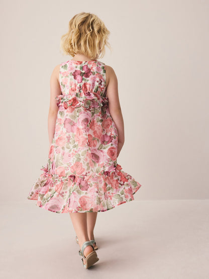 Laura Ashley Pink Rosewell Garden Frill Voluminous Organza Dress image 5