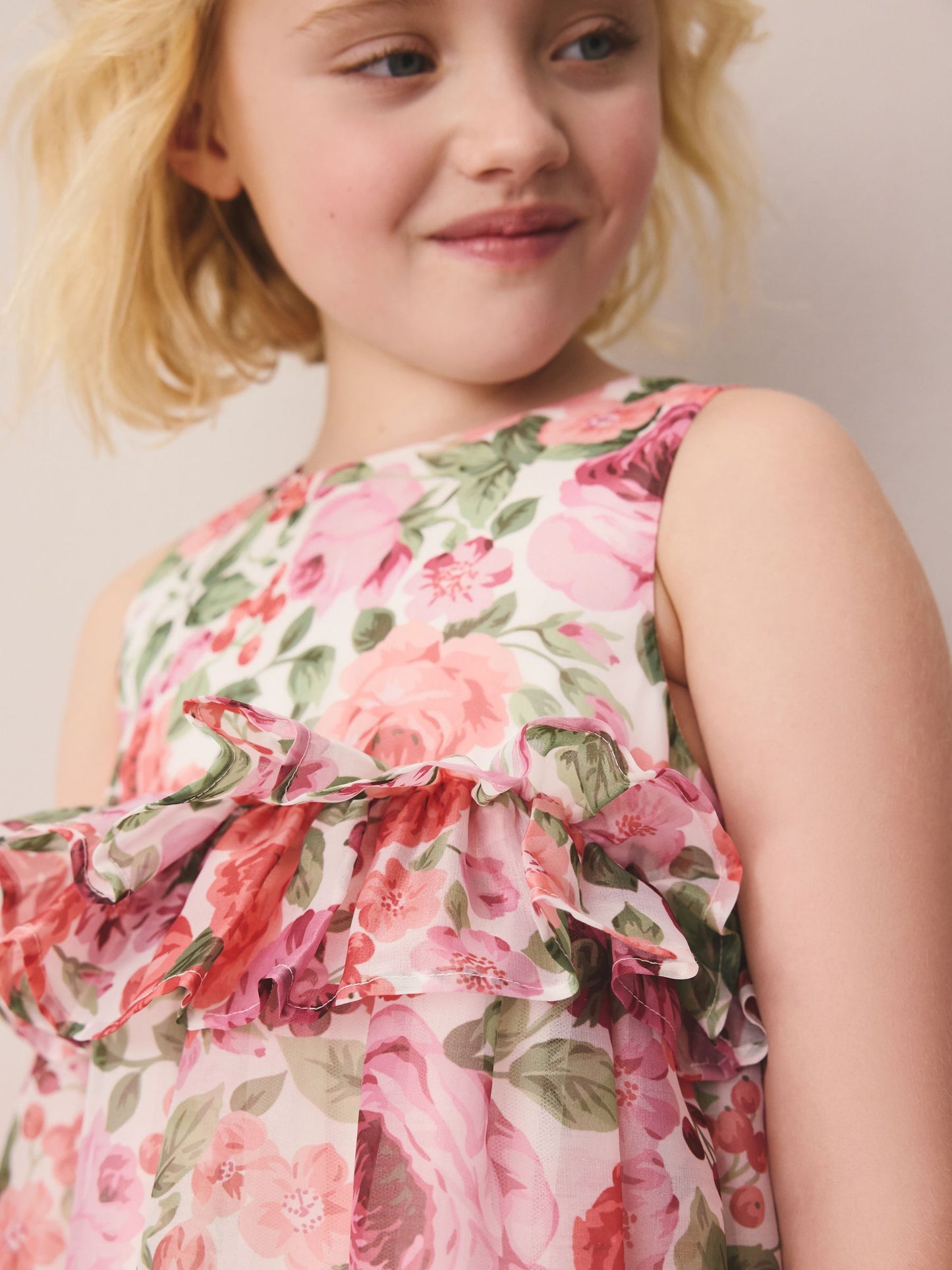 Laura Ashley Pink Rosewell Garden Frill Voluminous Organza Dress image 6