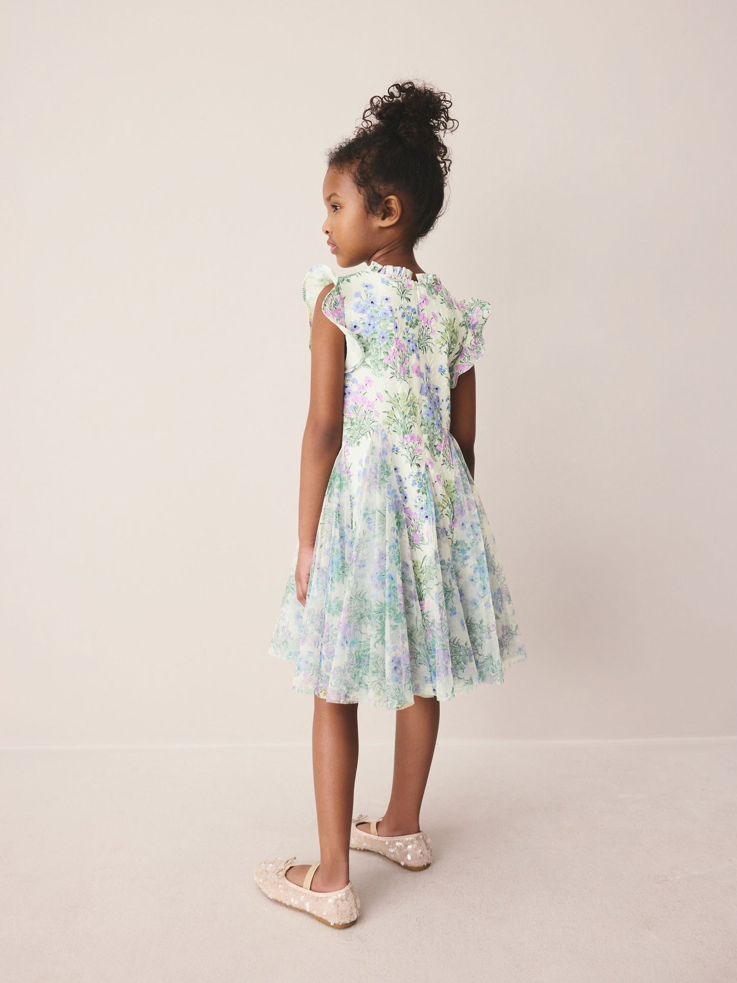 Laura Ashley Blue Megan Textured Godet Dress image 4