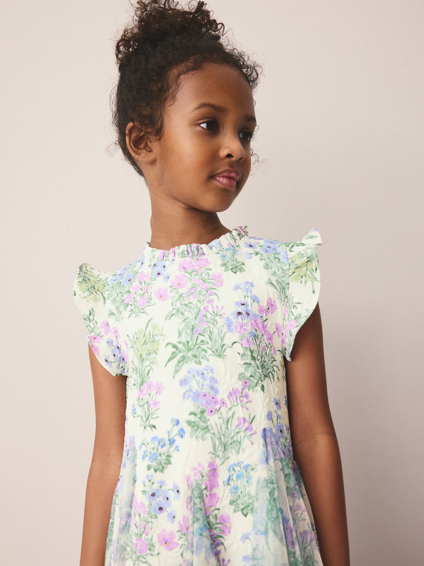Laura Ashley Blue Megan Textured Godet Dress image 5