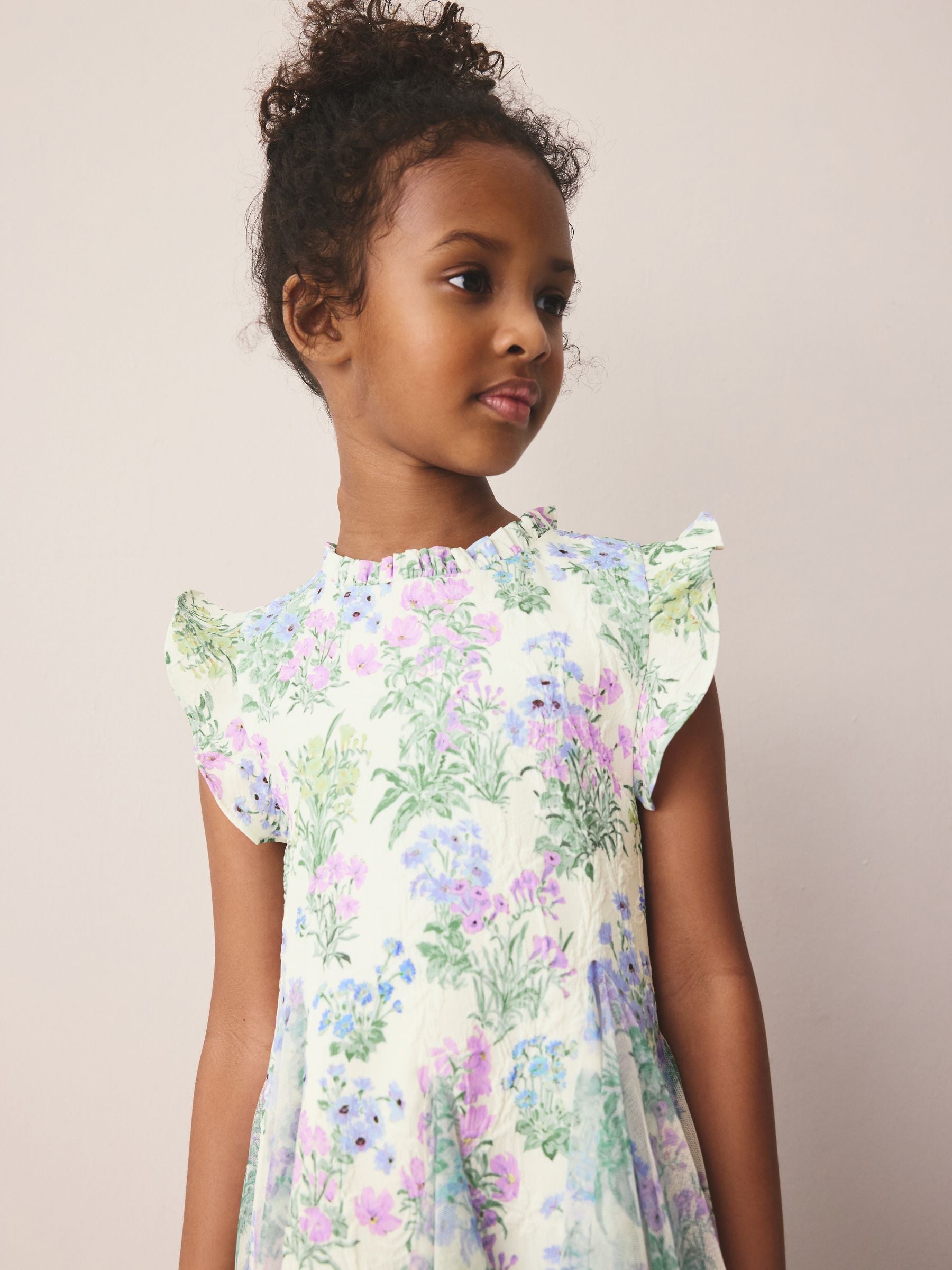 Laura Ashley Blue Megan Textured Godet Dress image 5