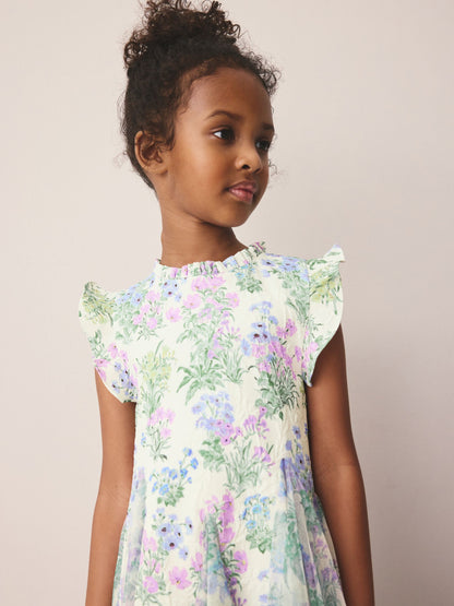 Laura Ashley Blue Megan Textured Godet Dress image 5