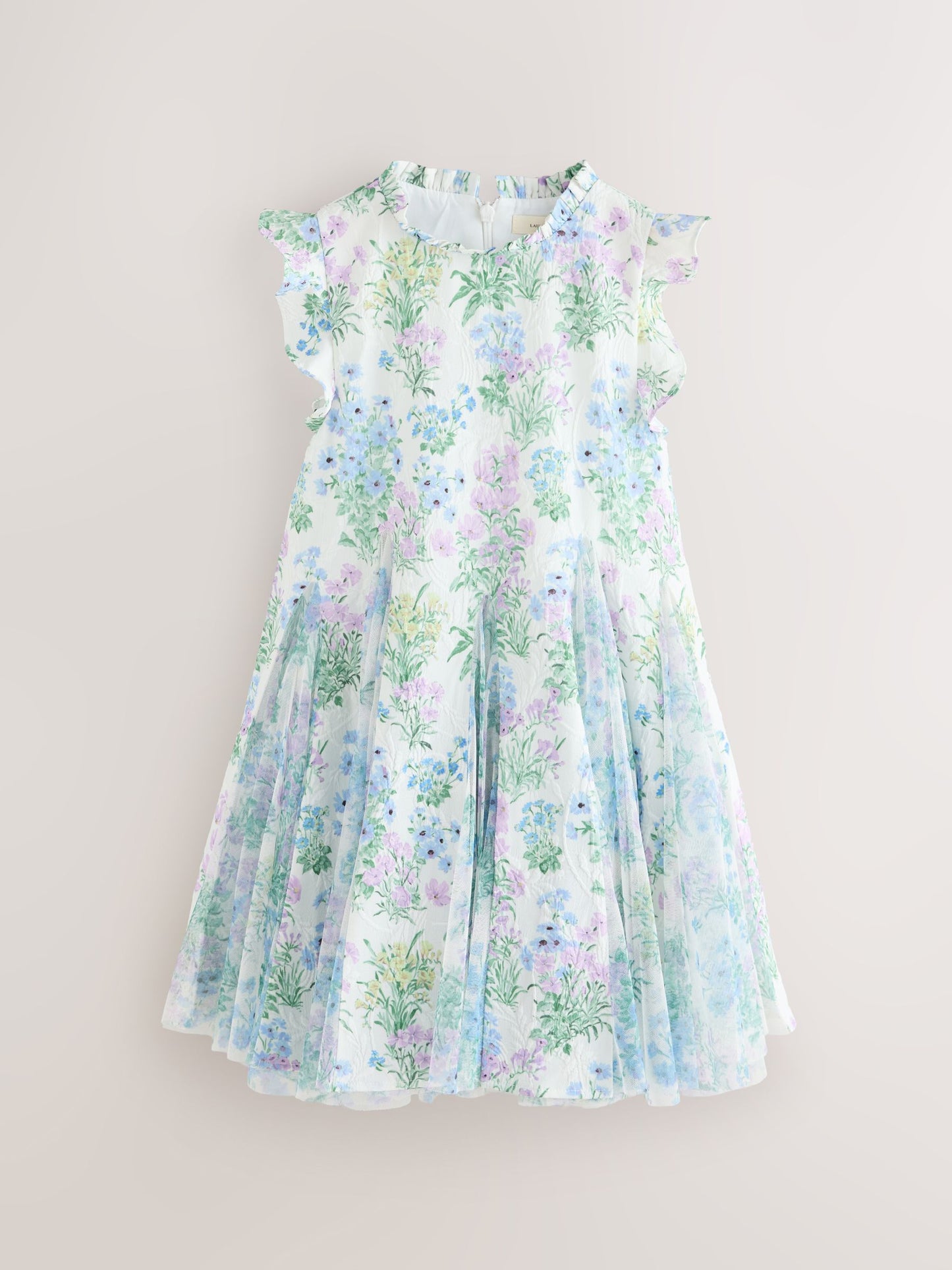 Laura Ashley Blue Megan Textured Godet Dress image 7