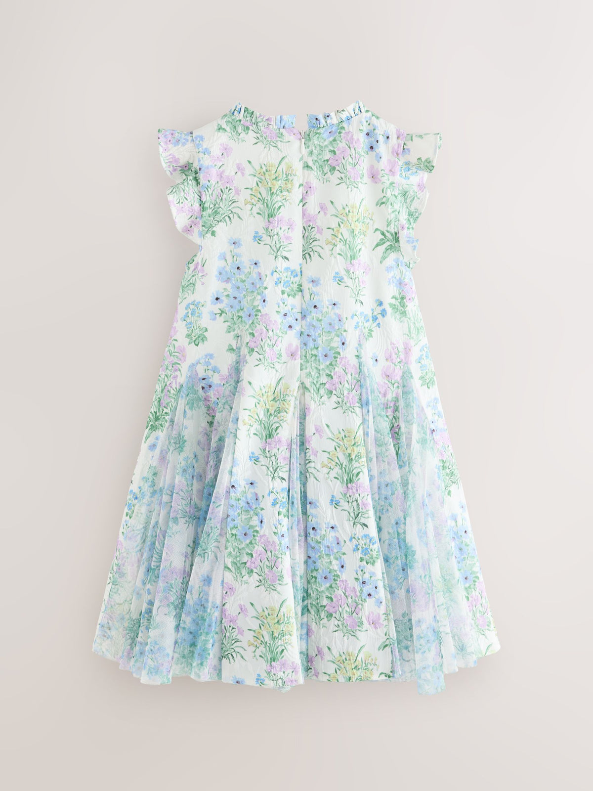 Dsiney Kidz - Laura Ashley Blue Megan Textured Godet Dress image 8