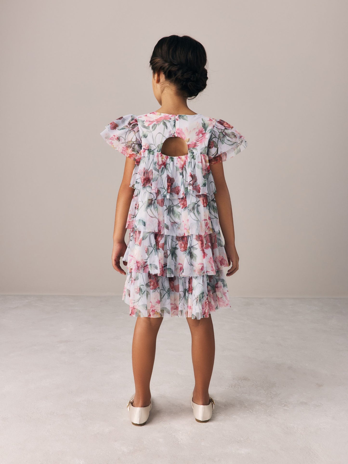 Dsiney Kidz - Laura Ashley Blue Floral Tiered Mesh Dress image 2