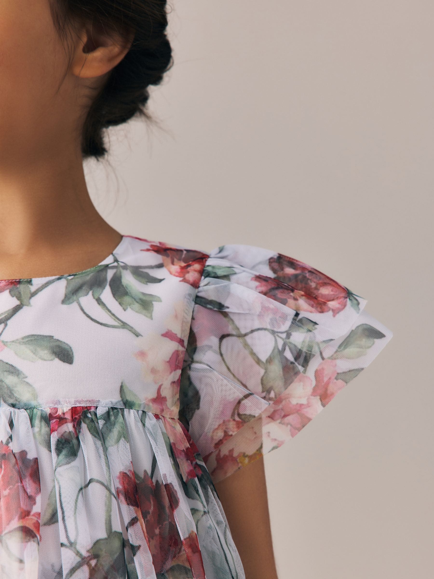 Dsiney Kidz - Laura Ashley Blue Floral Tiered Mesh Dress image 4