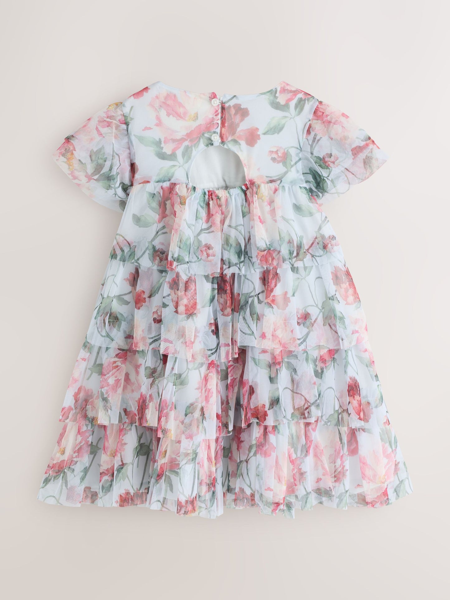 Dsiney Kidz - Laura Ashley Blue Floral Tiered Mesh Dress image 6