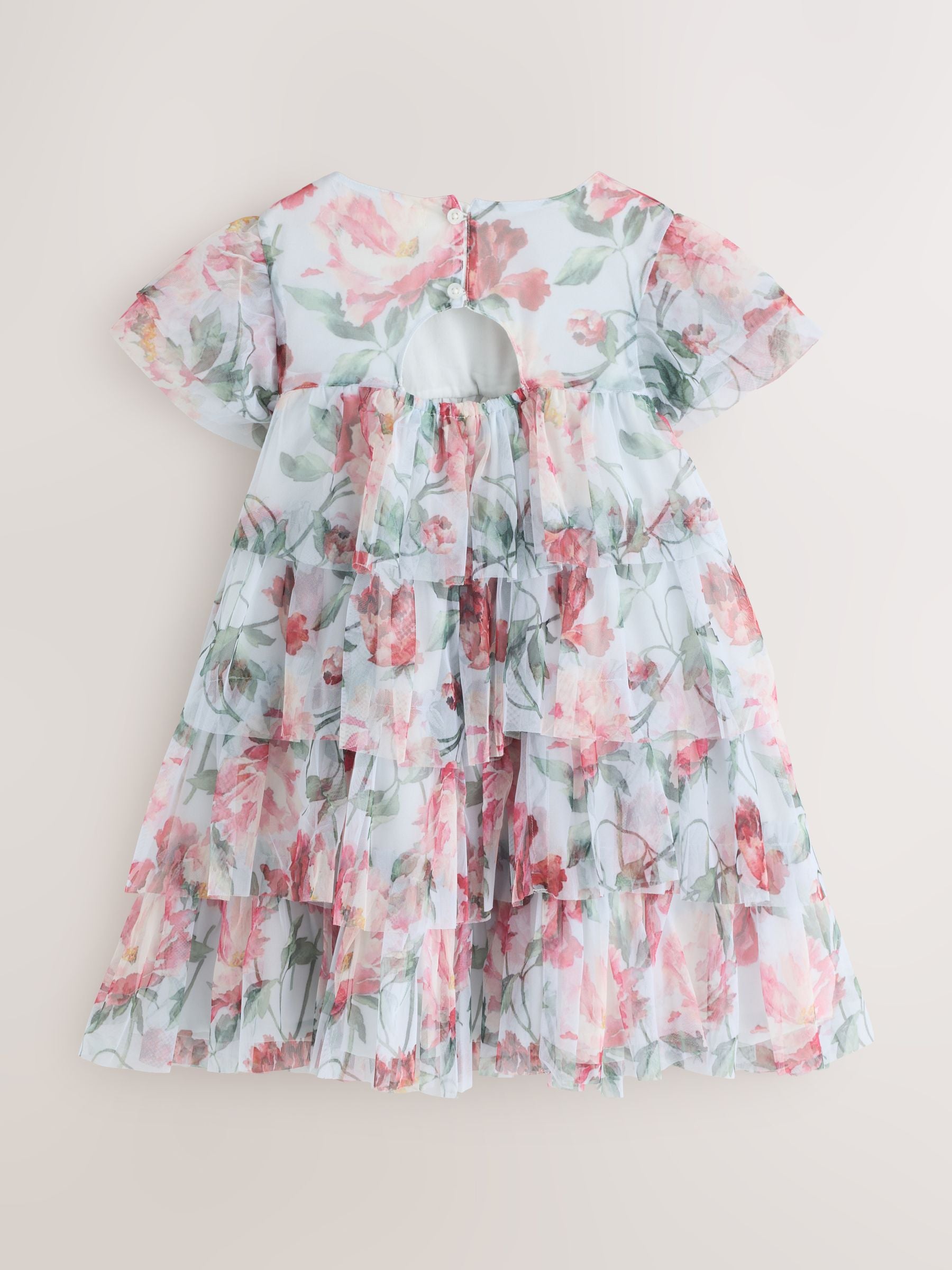 Dsiney Kidz - Laura Ashley Blue Floral Tiered Mesh Dress image 6