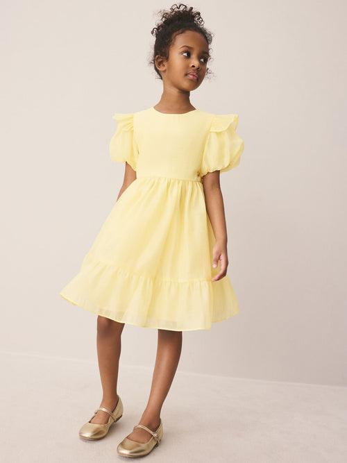 Dsiney Kidz - Laura Ashley Light Yellow Bow Back Flower Bridemaid Dress image 1
