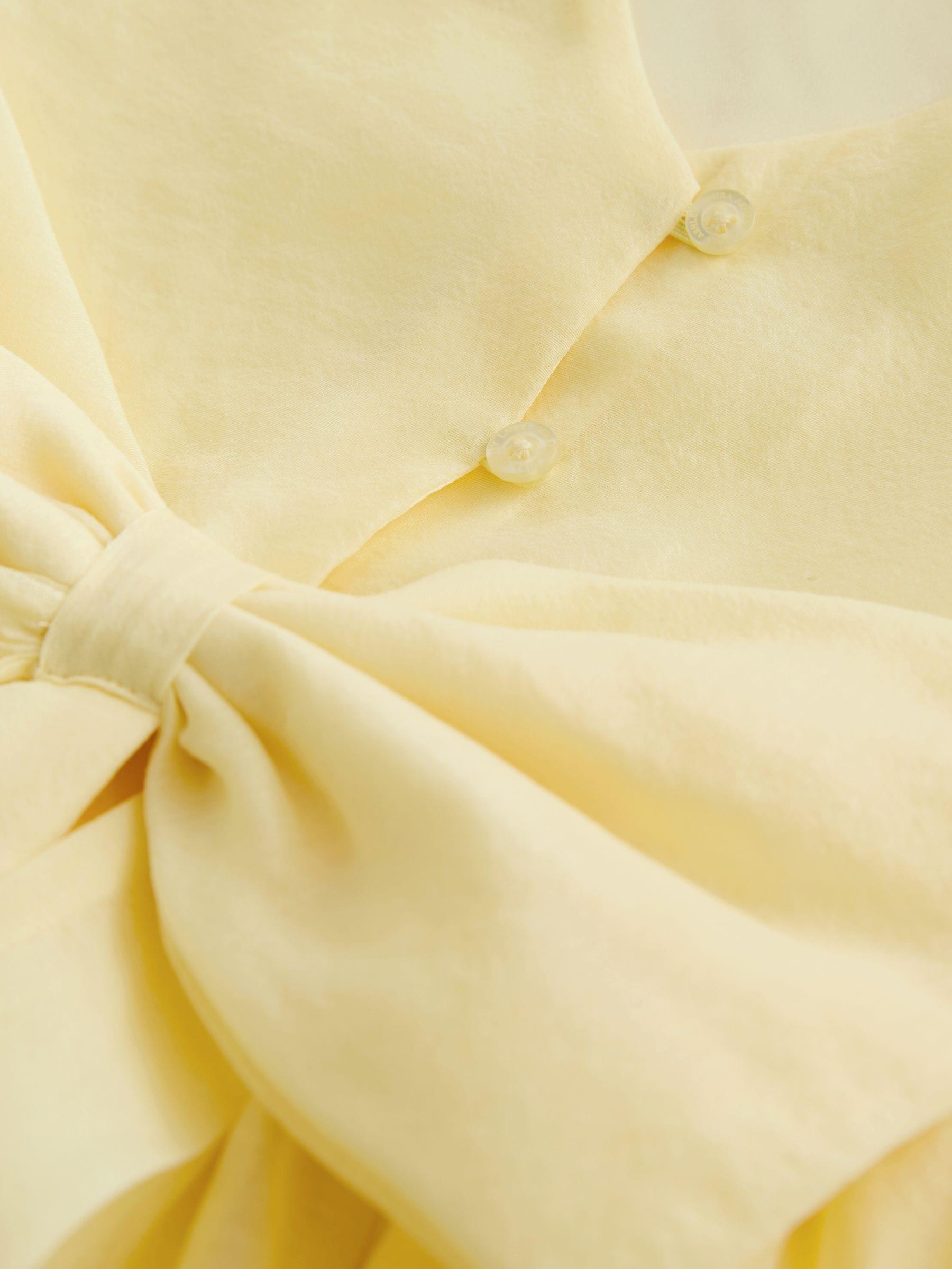 Laura Ashley Light Yellow Bow Back Flower Bridemaid Dress image 8