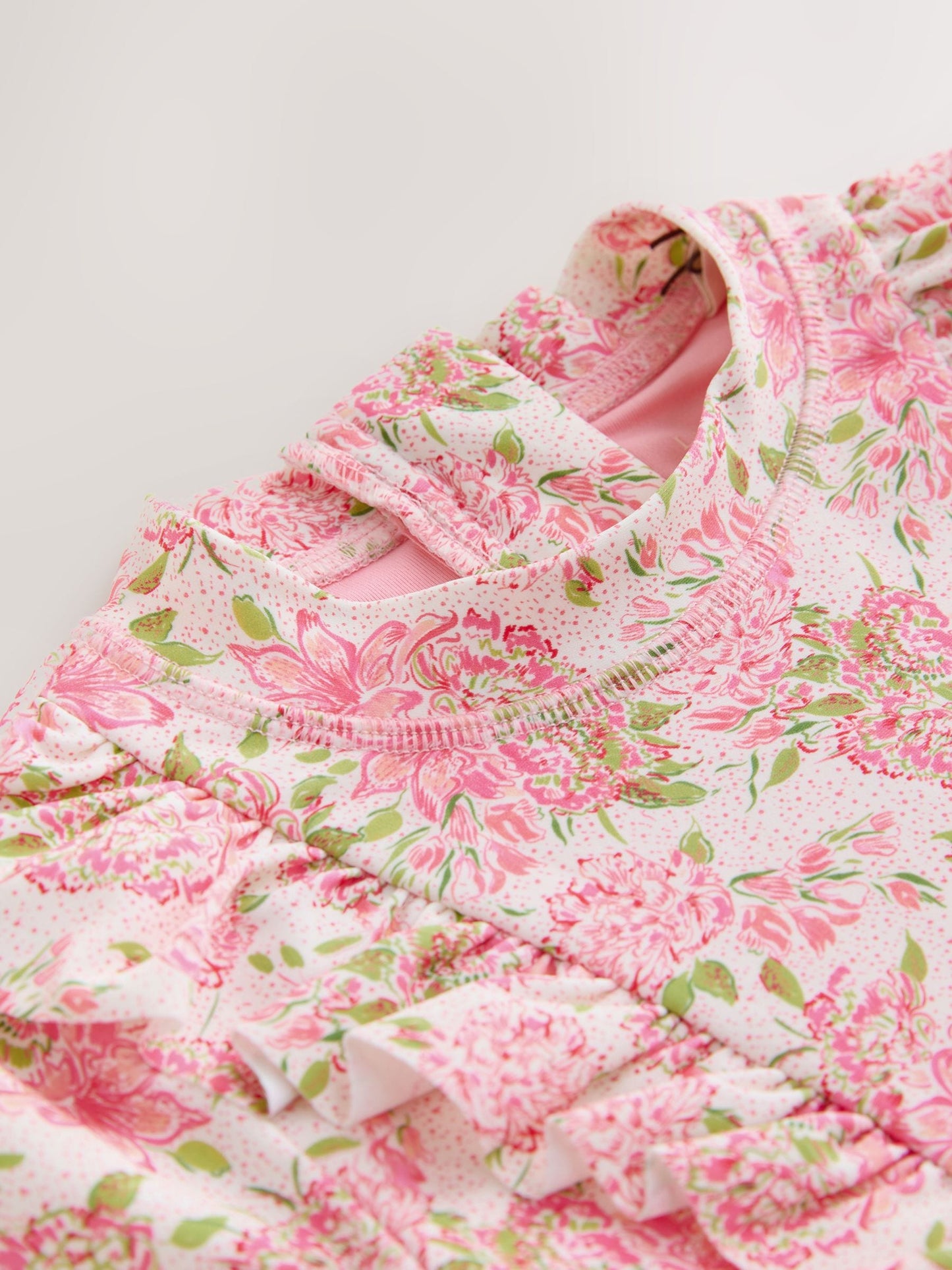 Laura Ashley Pink Lillith Frill Detail Swimsuit image 3