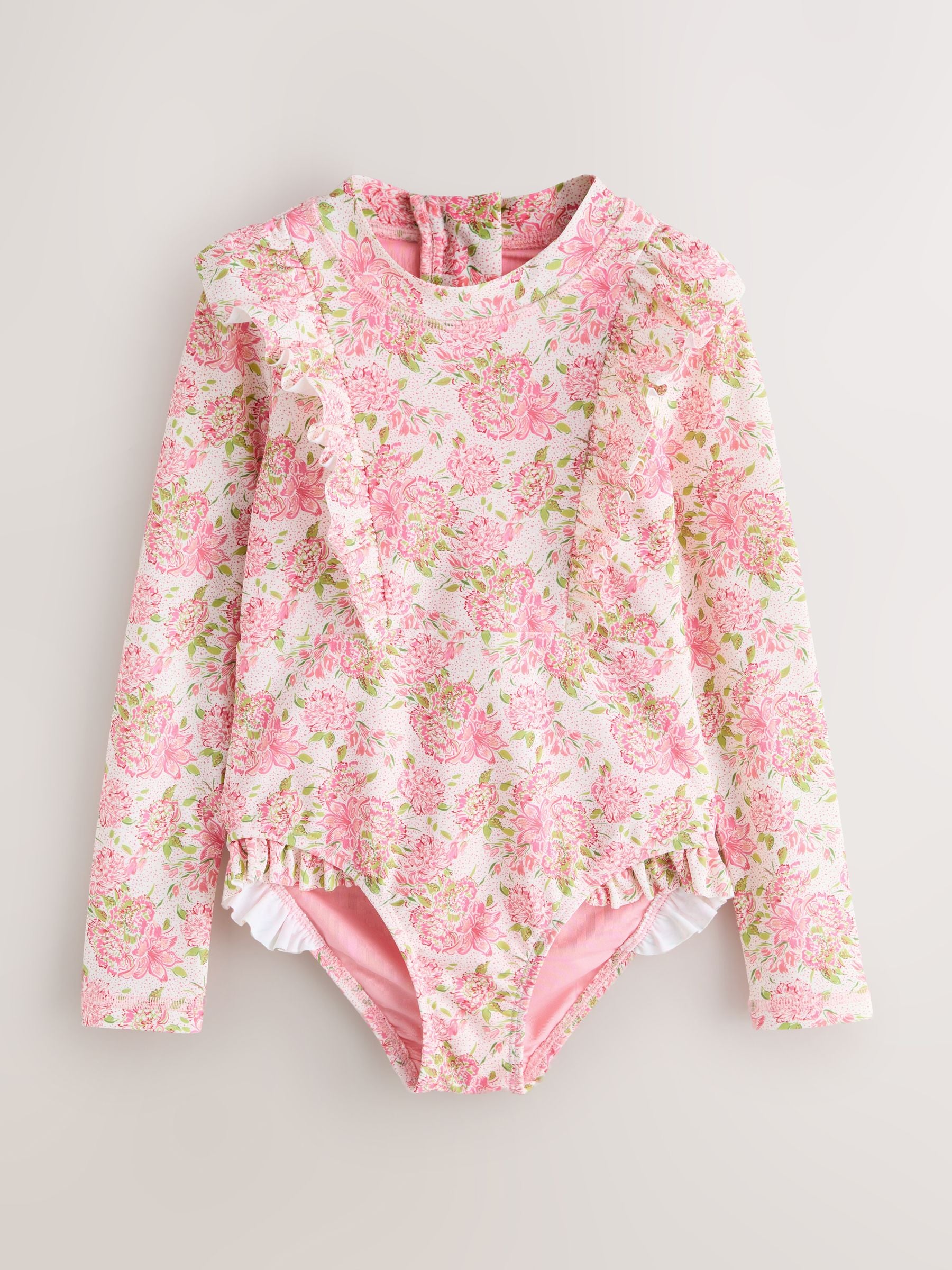 Laura Ashley Pink Lillith Frill Detail Swimsuit image 1