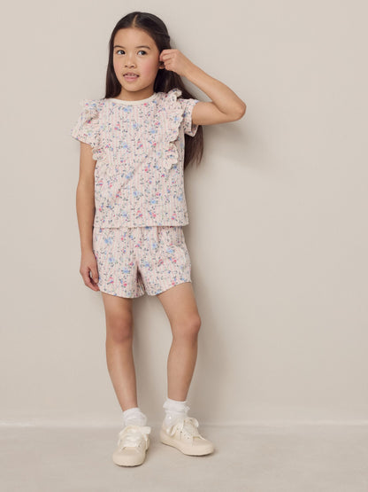 Laura Ashley Pink/Blue Ric Rac Trim Short Sleeve Cotton T-Shirts 3 Pack image 4