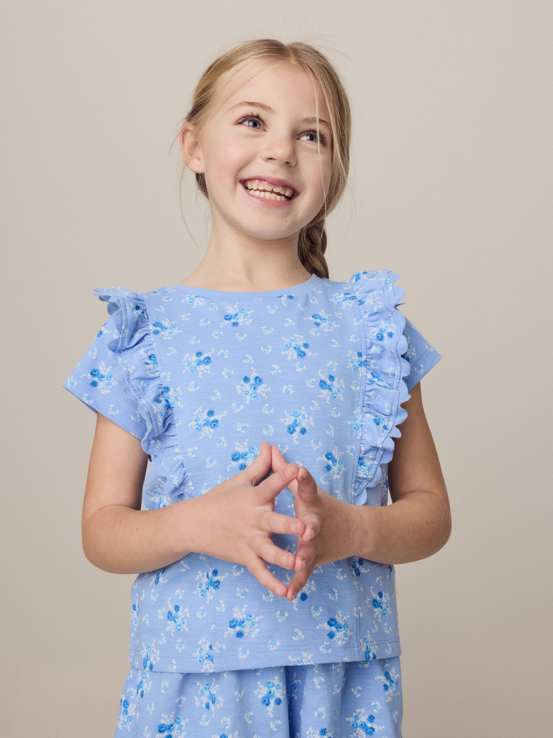 Laura Ashley Pink/Blue Ric Rac Trim Short Sleeve Cotton T-Shirts 3 Pack image 5