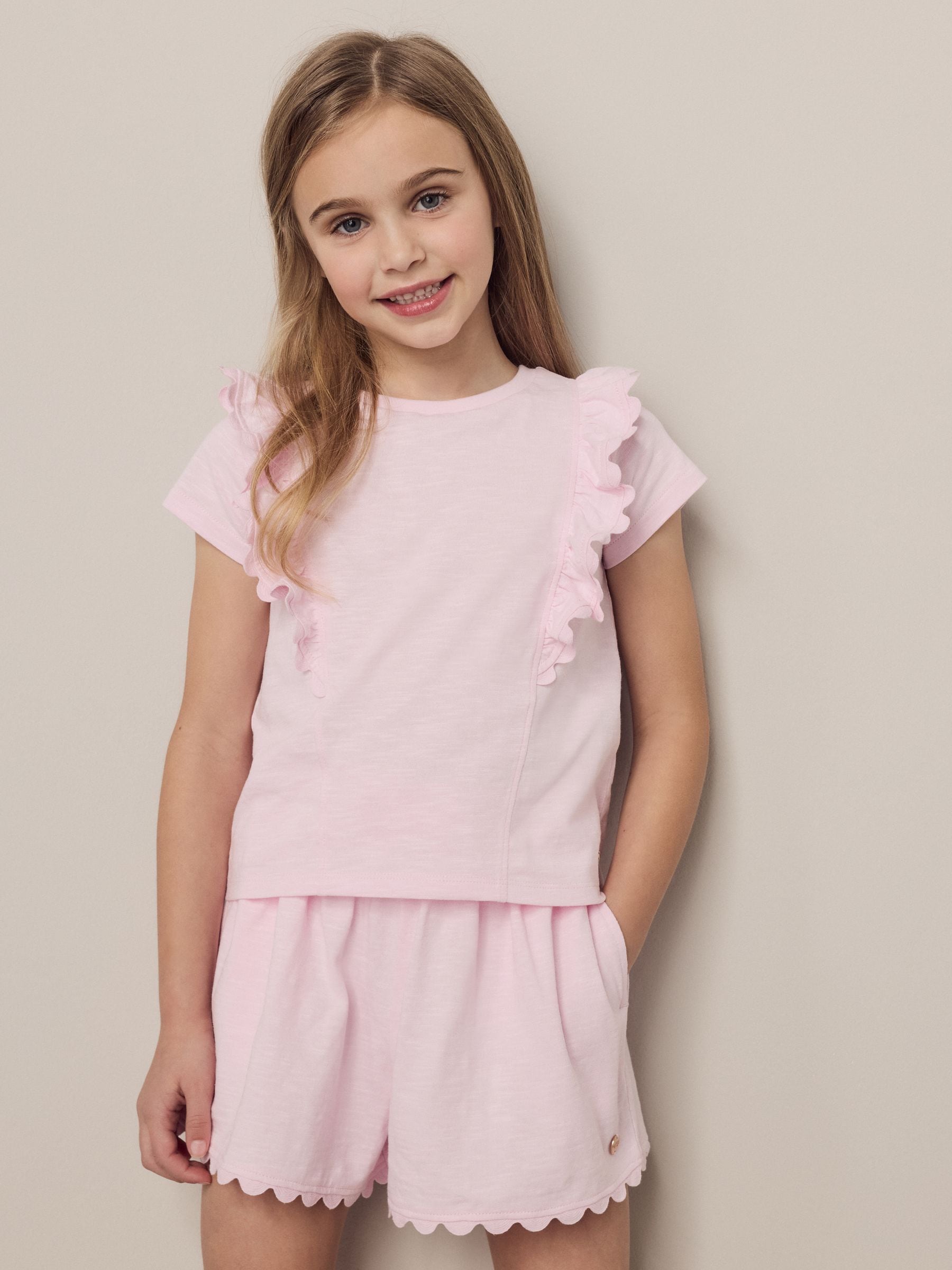 Laura Ashley Pink/Blue Ric Rac Trim Short Sleeve Cotton T-Shirts 3 Pack image 7