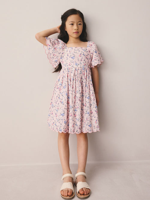 Laura Ashley Multi Priory Stripe Bow Back Seersucker Dress image 1