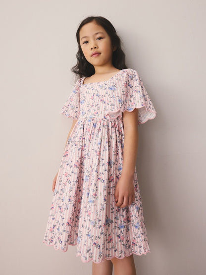 Laura Ashley Multi Priory Stripe Bow Back Seersucker Dress image 2