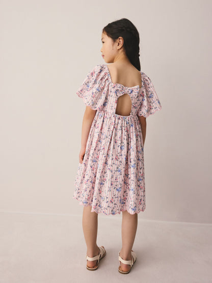 Laura Ashley Multi Priory Stripe Bow Back Seersucker Dress image 5