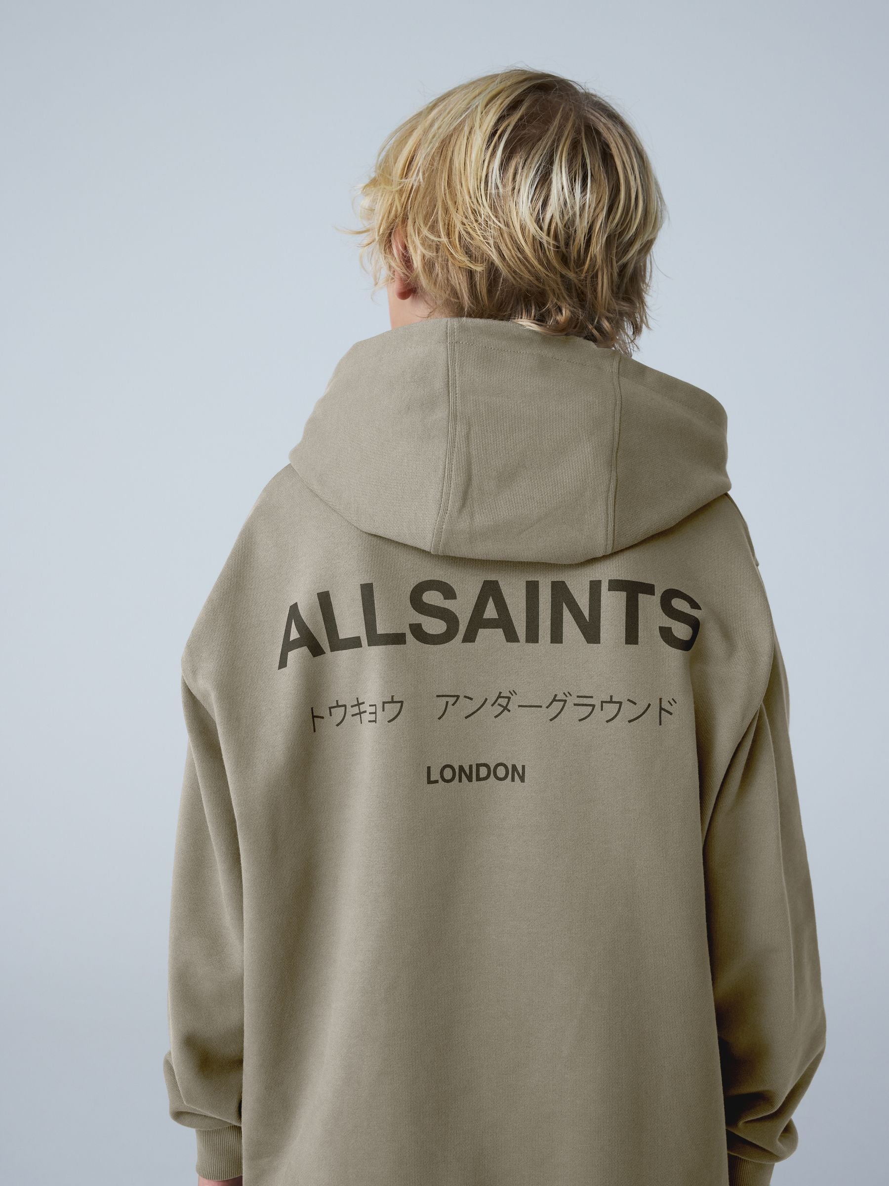 Dsiney Kidz - smALLSAINTS Khaki Green Oversized Underground Pullover Hoodie image 5