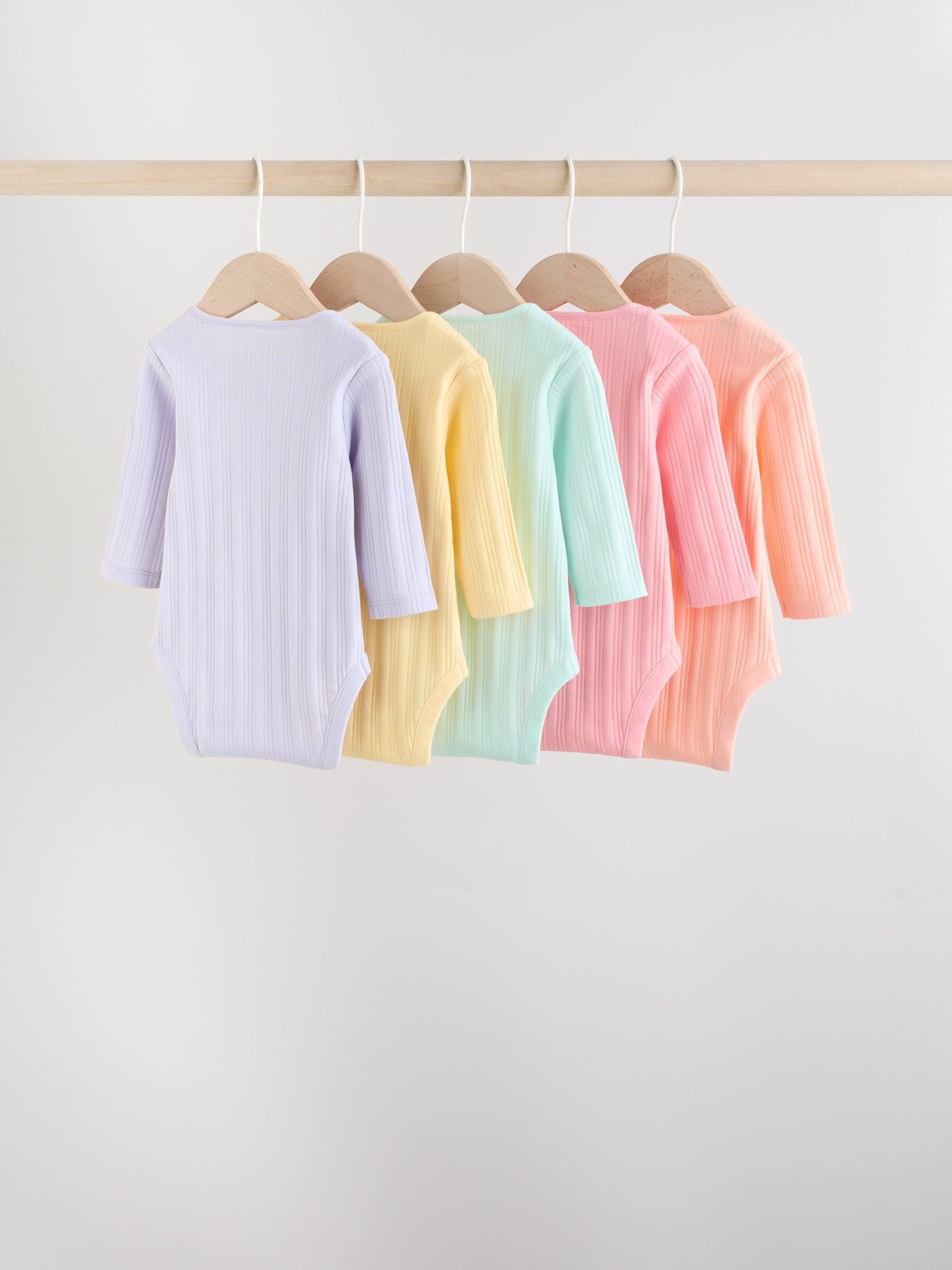 Multi 5 Pack Long Sleeve Baby Bodysuits image 2