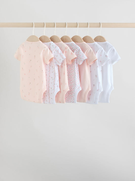 Dsiney Kidz - Pink 7 Pack Short Sleeve Baby Bodysuit image 2