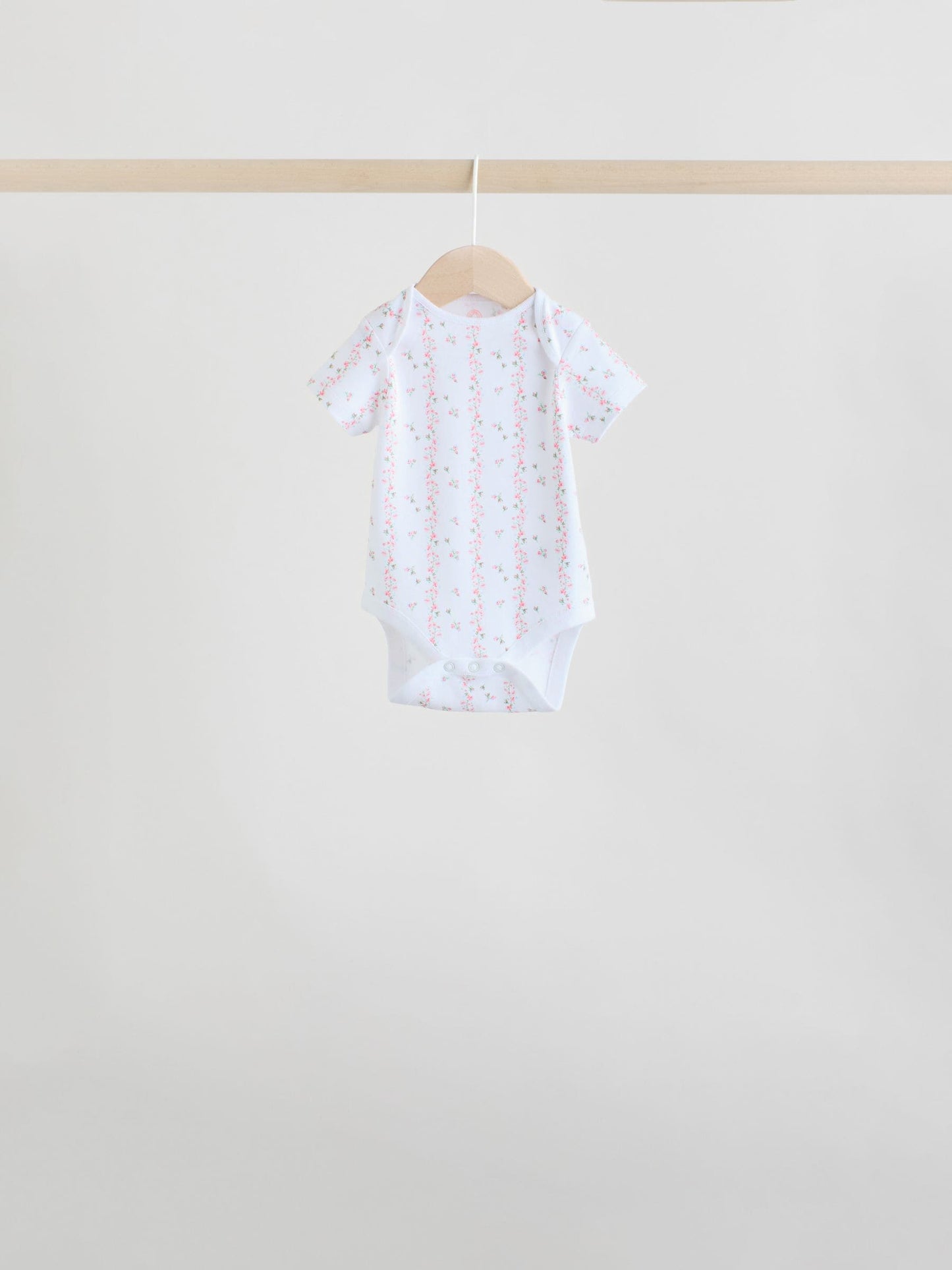 Pink 7 Pack Short Sleeve Baby Bodysuit image 4