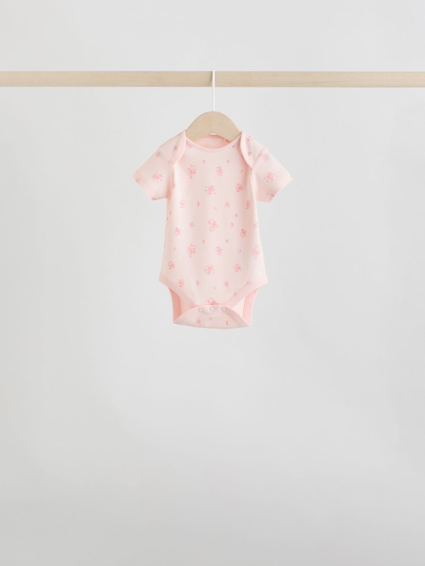 Pink 7 Pack Short Sleeve Baby Bodysuit image 5